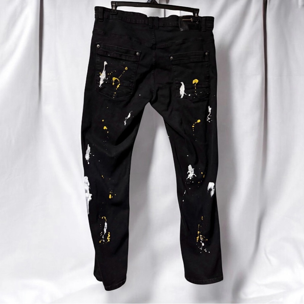 Copper Rivet ~ Jeans ~ Men’s ~ Slim Fit ~ Black ~ Graphic Denim Pants ~ 38 X 32 - Picture 12 of 16